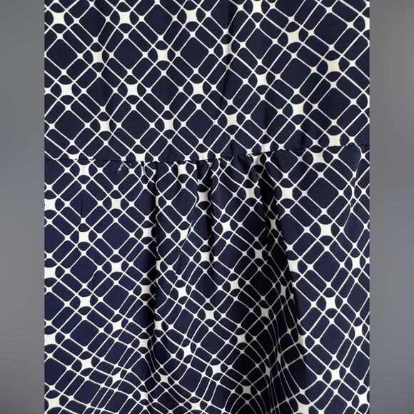 41 Hawthorn Kaziah Shirt Dress Cinch Waist Button Gingham Navy Pink Floral Large - Picture 5 of 10